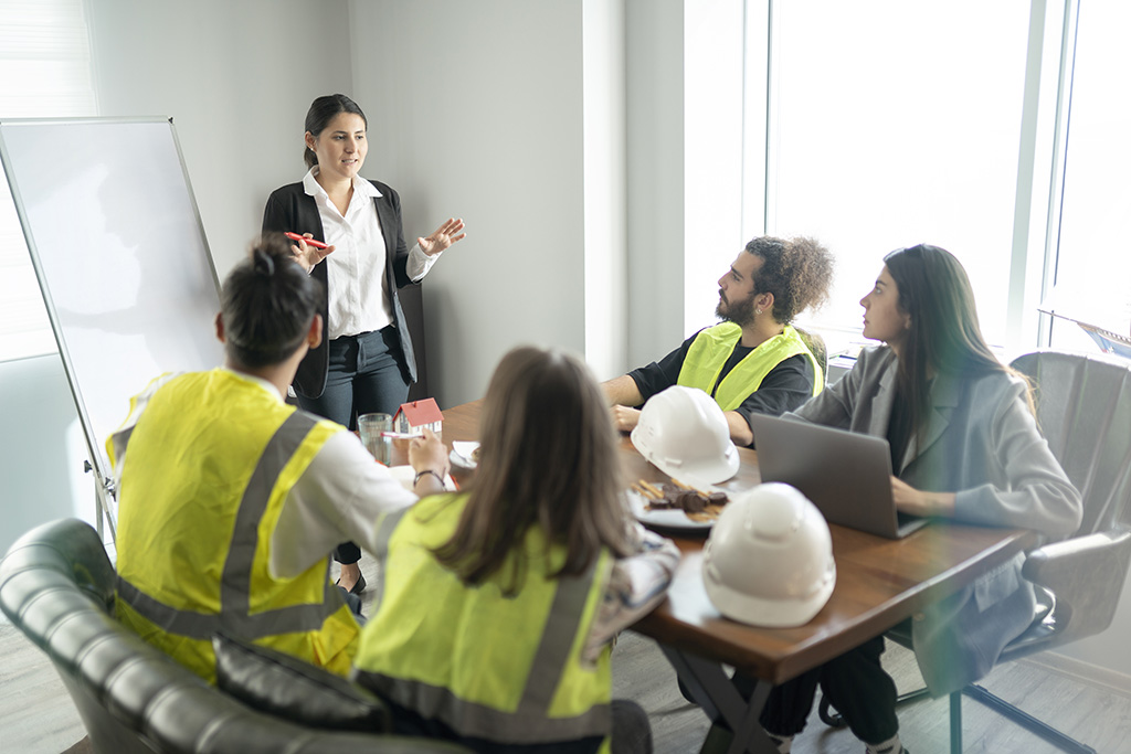 Equipe qui parle d’un nouveau projet dans le bureau